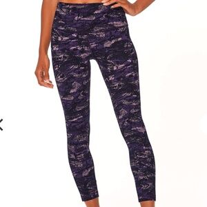 Lululemon Align 7/8 Leggings ll 25” Size 6 in Rip Wave Purple Thunder Black